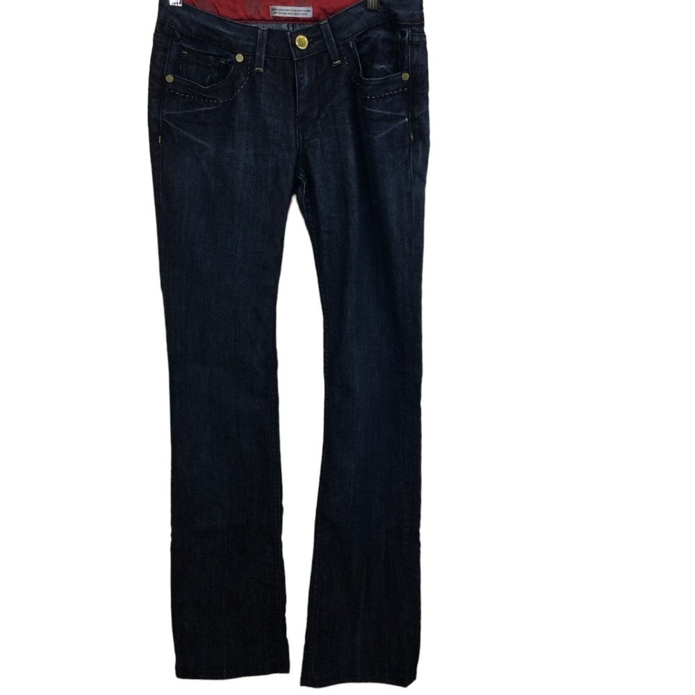 Fortune Womens Beijing Belle Boot Cut Dark Wash Stretch Blue Denim Jeans Size 27